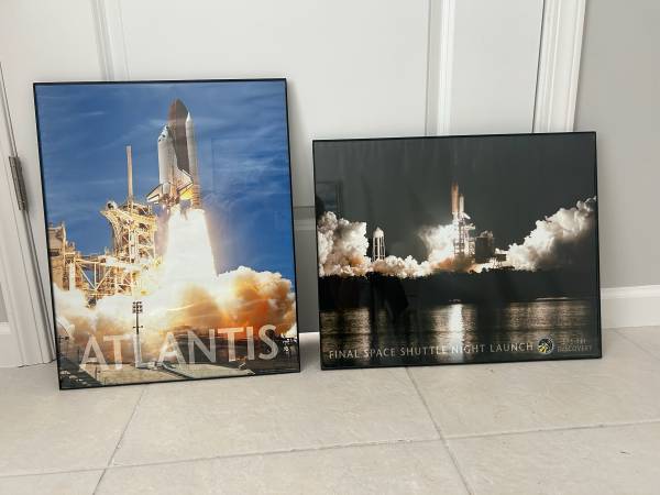 2 Framed Rocket Launch Space Posters 1