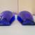 2 Cobalt blue wall hanging half pocket vase home decor * vintage 6 thumbnail