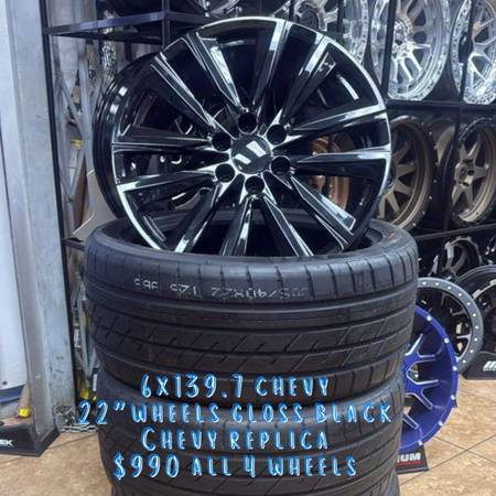 6X139.1 CHEUV 22" WHEELS GLOSS BUNCK CHEVY REPLICA $990 ALLY WHEELS 1