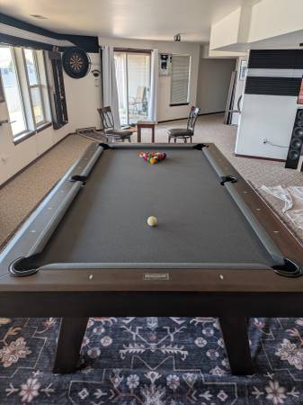 Premium 8' Pool Table + Dining Top + Bench + Accessories – Like New 1
