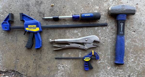 Irwin Tools clamps, screwdriver, locking plier & maul 1