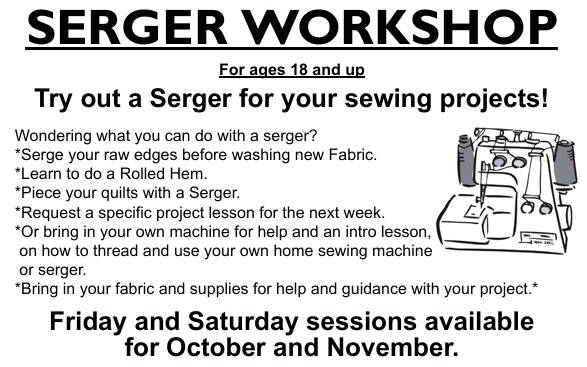 Serger Sewing Machine Workshop 1