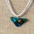 Green fused glass pendant necklace with earrings set 1 thumbnail