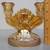 Jeanette Marigold Iris Carnival Glass Candle Holders - 6.5" x 5.25" 4 thumbnail