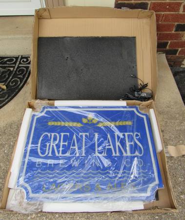 Great Lakes Brewing Large Lighted LED Motion Beer Bar Sign NEW IN BOX 1