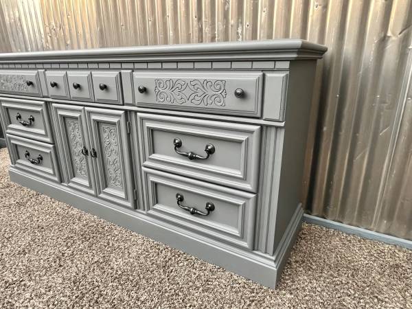 vintage grey dresser Moonstone Bay Shagreen Petite Dresser- French Gray Our Boat House Tier Drawer Sizes Large Refinished Vintage Gray Dresser