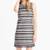J. Crew Navy Blue Striped Scalloped Trim Grommet Shift Dress Size 00 19 thumbnail