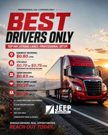 CDL A - COMPANY - LEASE - OWNERS - NEW TRUCKS ! (ALL STATES) 1