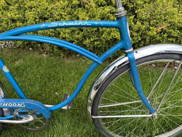 Vintage Schwinn Typhoon Men's Single Speed Cruiser Bike Blue 1966 - $275 (Traverse City)62960128024323123