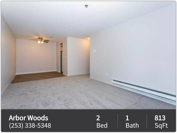 Spacious layout with private washer & dryer! 813 SqFt 2 Bed, 1 Bath 1