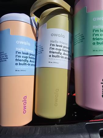 Owala FreeSip Sway Stainless Steel Water Bottle 30 oz Angel Food Cake 1