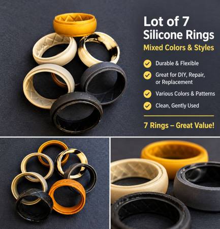 7 New Men’s Silicone Wedding Bands – Size 10 – Two Styles 1