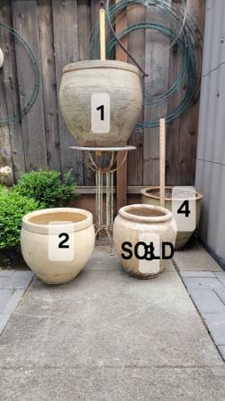 3 Large Rustic Pots 1
