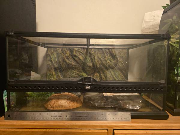 ($80) 24x12x18 Inch Horizontal Glass Reptile Enclosure 1