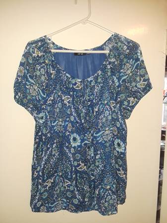 Apt. 9 Blue Floral Blouse 1