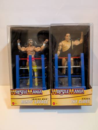 WWE Action Figure Bundle Lot Wrestlemania In Ring Cart, Make an Offer! 1