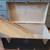 steamer trunk, metal, light, dark blue, vintage 3 thumbnail