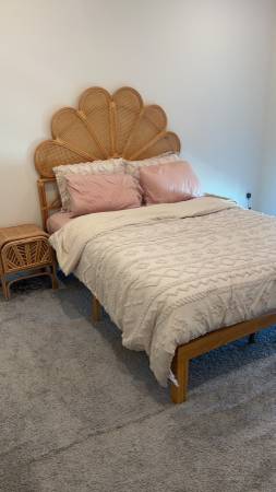 Queen Bed frame with two night stands 1
