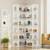 73.9” Tall Corner Bookcase, 6 Tier L-Shaped Large Display Bookshelf with Curve 2 thumbnail