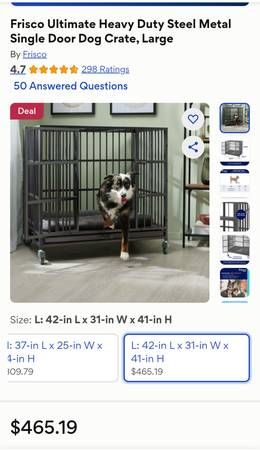 New Large 42" Heavy Duty Steel Dog Crate 1