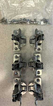 6 (3 pair) Frameless 35 mm 110-Degree Full Overlay Cabinet Hinges 1