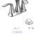 2 pc. Moen Eva  Faucets And Moen Chateau Chrome Single Handle Centerset Lavatory 17 thumbnail