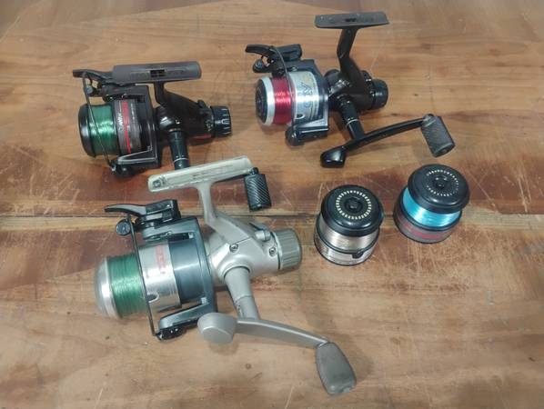 Lot of 3 Quantum Fishing Reels (Serviced) w/2 Spare Spools 1