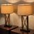 RESTORATION HARDWARE MODERN BRASS TABLE LAMPS & SHADES 4 thumbnail