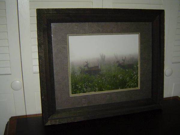 Deer Print in Rustic Barnwood Frame 1