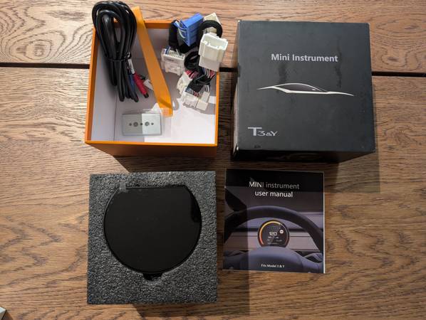 Tesla Model 3/Y Dash Instrument Round Gauge Cluster 3.54 Screen 1