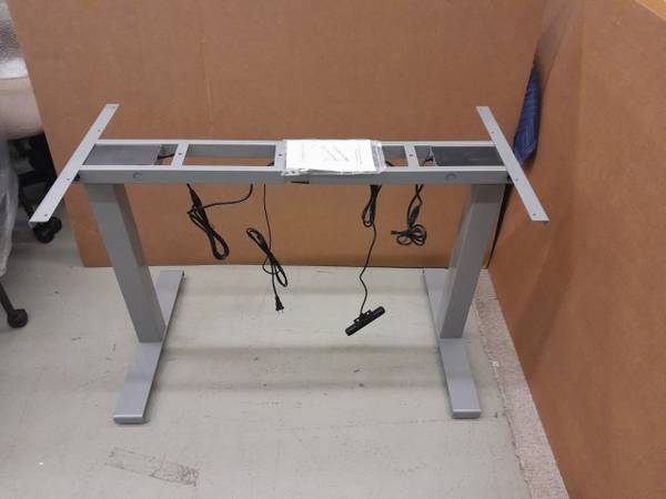 4 Silver New Standard Adjustable Height Dual Motor Sit Stand Base 1