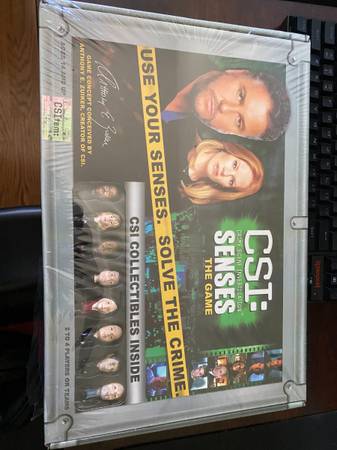 New sealed CSI Senses The Board Game ( with 8 Collectable Figures) 1