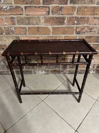 Vintage Faux Bamboo Asian Style Wall Small Side Table 1
