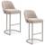 TWO NEW Barrelback Counter Stool with Metal Base in Oatmeal 3 thumbnail