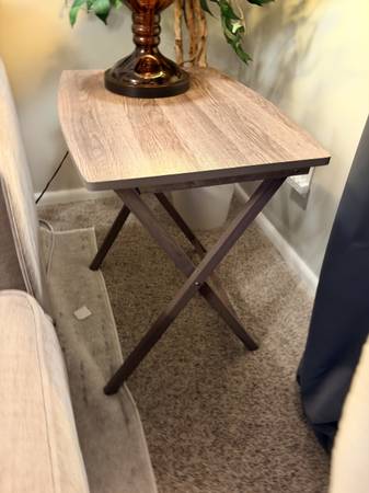 Folding X-Leg Side Table - Wood Look 1
