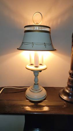How cute!!  Toleware Three-Light Table Lamp 1