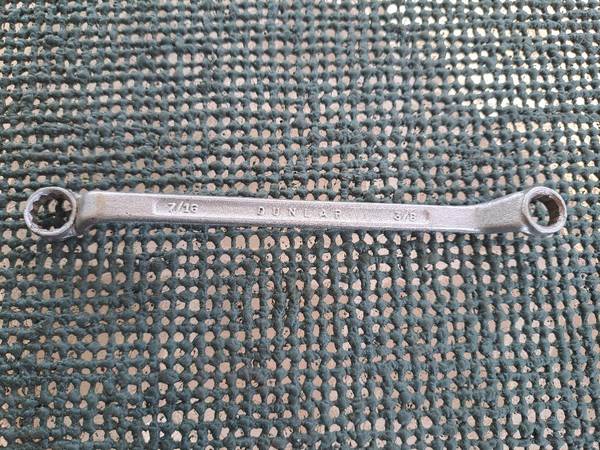 Vintage Dunlap 3/8” x 7/16” V Series open-end steel wrench 1