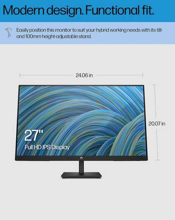 New Unopened 27” Computer Monitor HP M27ha -Full HD(1920 x 1080p)- IPS Panel a - $125 (Windsor Terrace)63442813787777123