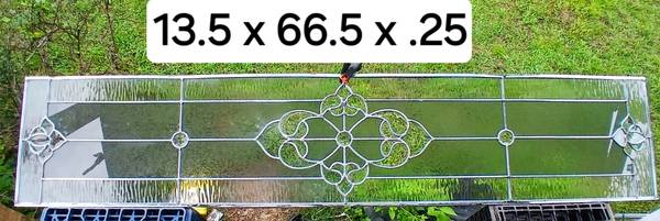 Leaded Beveled Glass Panel 13.5 x 66.5 1