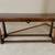 Vintage 1970s–80s Solid Wood Sofa/Console/Entry Table – Smoked Glass 4 thumbnail