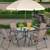 New 6 Piece All Weather Folding Dining Set, Small Outdoor Metal Table and Chairs 2 thumbnail