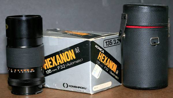 KONICA HEXANON AR 135MM F3.2 (AUTOMATIC) CAMERA LENS W⁄CASE