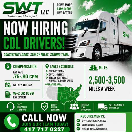 OTR Class A Driver OTR  .70cpm-.75cpm 1