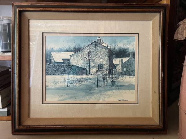 "Late for Lunch" Lithograph on Canvas Painting by Frank M. Hamilton 1