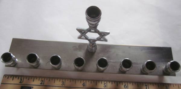 Chanukah Chanukiah menorah Hannukah silver star  8 + 1 candles 1