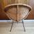 Vintage Mid-Century Woven Rattan Hoop/Bucket Accent Chair on Iron Base 5 thumbnail