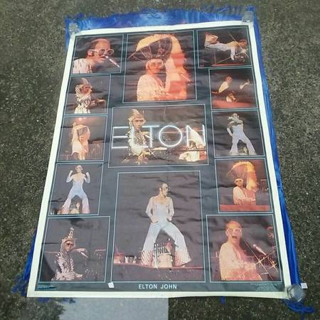 ELTON JOHN SUPER POSTER,CLASSIC 1970's,ORIGINAL,GOODBYE YELLOW BRICK ! 1