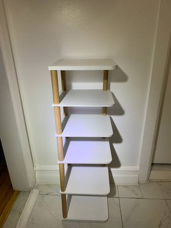 Vertical Shoe Rack Oak/White (Adjustable Height) 1