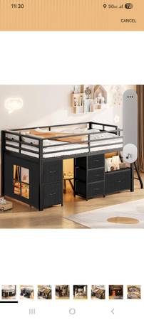 Low loft bed frame 1