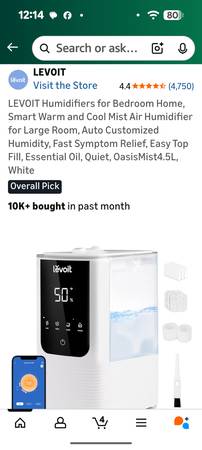 LEVOIT Smart Humidifier BRAND NEW IN BOX 1